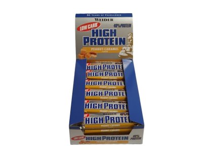 Weider Low Carb High Protein 40% Bar, peanut caramel, 50g x 24 ks
