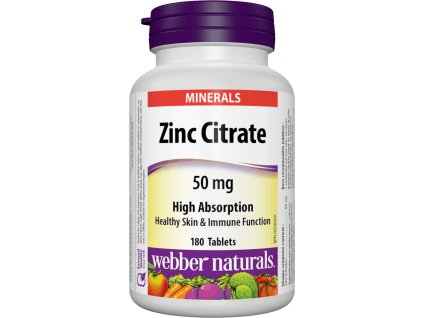 Webber Naturals Zinc Citrate 50 mg 180 tbl