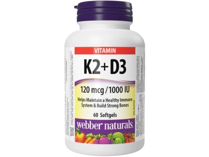 Webber Naturals K2 + D3 120 mcg/1000 IU 60 tob