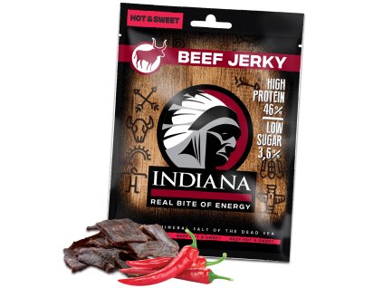 Indiana Jerky Beef 90 g (Příchuť pikantní-sladká)