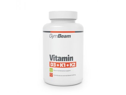 Vitamín D3+K1+K2 - GymBeam (Příchuť bez příchuti, Kapsle 60 kaps.)