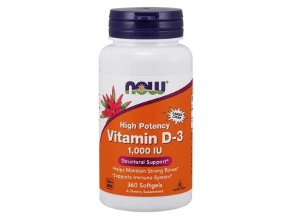 Vitamín D-3 1000 IU - NOW Foods (Kapsle 360 kaps.)