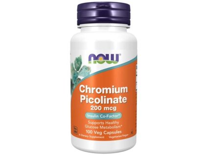 Pikolinát chromu 200 mcg - NOW Foods (Kapsle 100 kaps.)