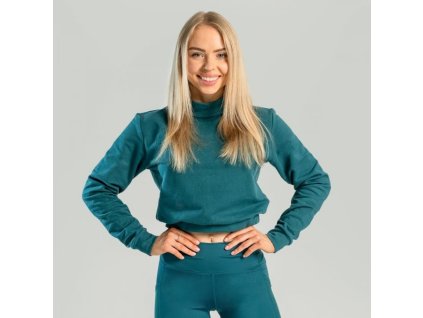 Dámská mikina Essential High-Neck Deep Teal - STRIX (Velikost M, Barva modrá)