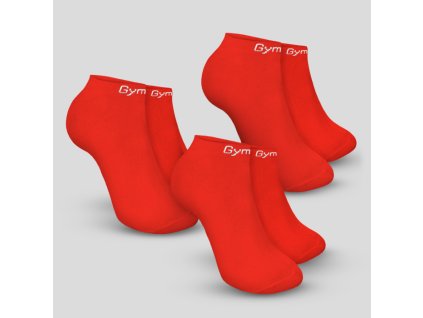Ponožky Ankle Socks 3Pack Hot Red - GymBeam (Velikost XL/XXL, Barva červená)