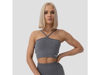 Sportovní podprsenka Halter FLO Grey - GymBeam (Velikost M, Barva šedá)