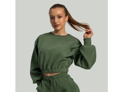 Dámská mikina Lunar Cropped Cedar Green - STRIX (Velikost S, Barva zelená)