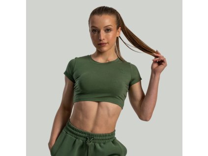 Dámské triko Essential CropTop Cedar Green - STRIX (Velikost L, Barva zelená)