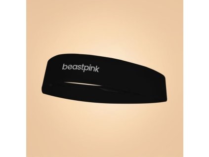 Sportovní čelenka Black - BeastPink (Barva černá)