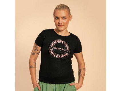 Dámské tričko Serenity Black - BeastPink (Velikost XXL, Barva černá)