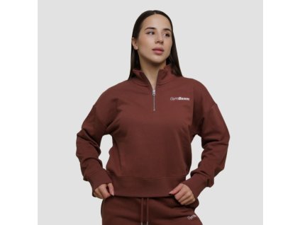 Dámská mikina Agile ½ Zip Root - GymBeam (Velikost XL, Barva hnědá)