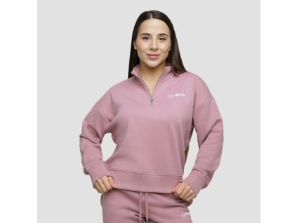 Dámská mikina Agile ½ Zip Woodrose - GymBeam (Velikost XXL, Barva růžová)