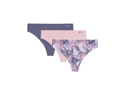 Dámská tanga Pure Stretch NS Nov thong 3Pack Grey - Under Armour (Velikost M, Barva šedá)