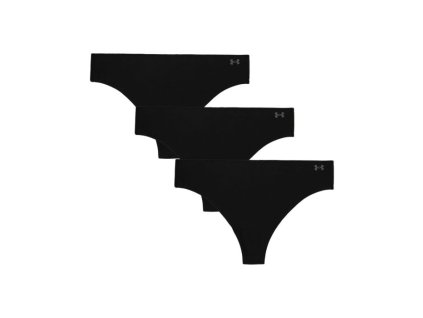 Dámská tanga Pure Stretch NS Nov thong 3Pack Black - Under Armour (Velikost XL, Barva černá)