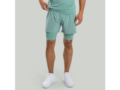 Šortky 2v1 ULTRA Agave - STRIX (Velikost XXXL, Barva zelená)