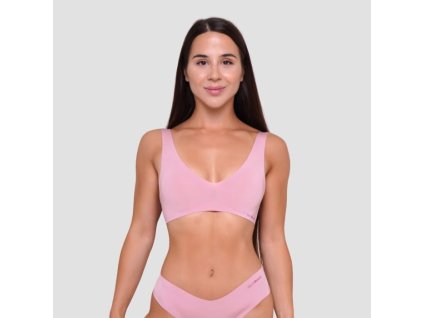Bezešvá podprsenka Dusty Rose - GymBeam (Velikost L, Barva růžová)