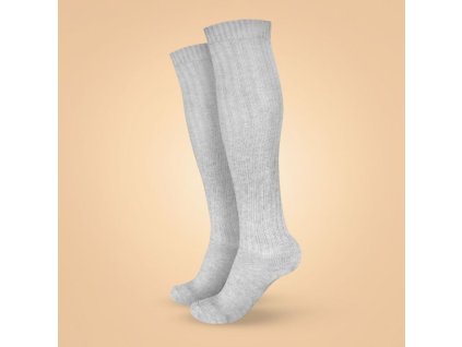 Podkolenky Wool Grey - BeastPink (Velikost S, Barva šedá)