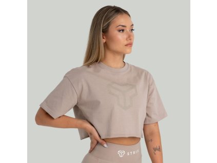 Dámské tričko CropTop Taupe - STRIX (Velikost XL, Barva cream)