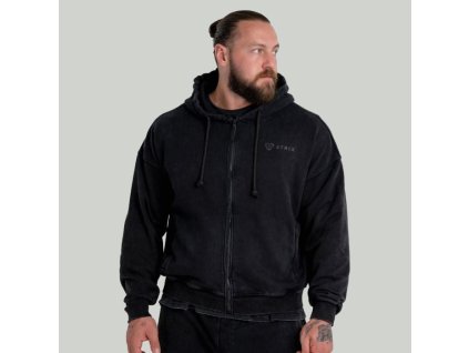 Mikina Zip Washed Black - STRIX (Velikost S, Barva černá)