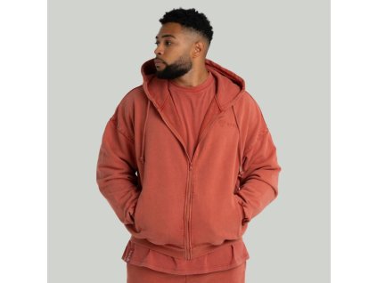 Mikina Zip Washed Terra - STRIX (Velikost S, Barva oranžová)