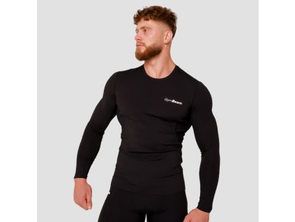 Kompresní tričko s dlouhým rukávem High Black - GymBeam
