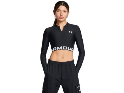 Dámský top HeatGear Rib 1/4 Zip LS Black - Under Armour