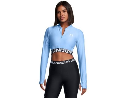 Dámský top HeatGear Rib 1/4 Zip LS Blue - Under Armour