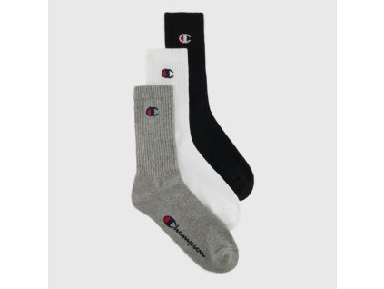 Ponožky Crew 3Pack Grey - Champion (Velikost L, L - (43 - 46), Barva šedá)