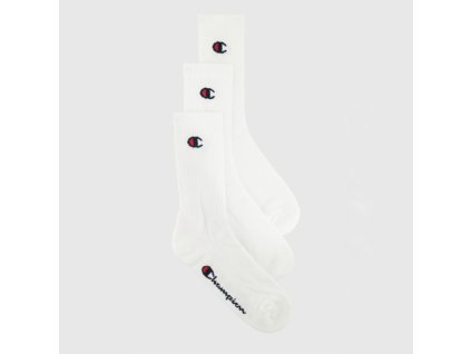 Ponožky Crew 3Pack White - Champion (Velikost M, M - (39 - 42), Barva bílá)