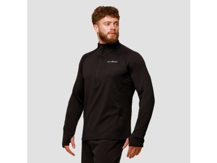 Běžecká mikina 1/2 Zip Pulse Black - GymBeam (Velikost M, Barva černá)