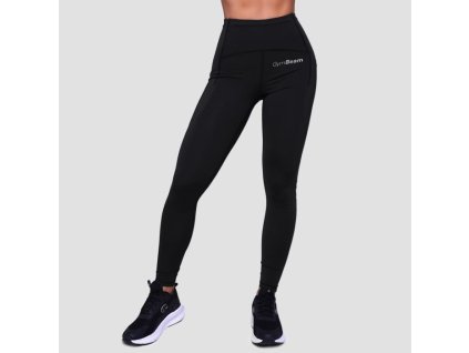Dámské běžecké legíny Pulse Black - GymBeam (Velikost S, Barva černá)