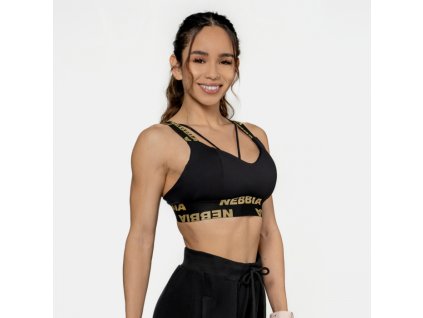 Sportovní podprsenka Intense Iconic Black/Gold - NEBBIA