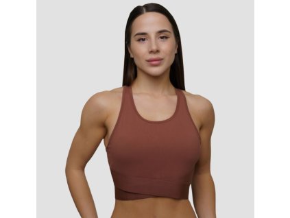 Sportovní podprsenka Agile Root - GymBeam (Velikost XL, Barva hnědá)