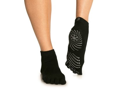 Ponožky na jógu Grippy Yoga Socks Black - GAIAM (Velikost M/L, Barva černá)