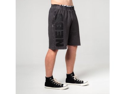 Teplákové šortky Washed NO BS Black - NEBBIA