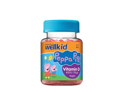 Vitabiotics Wellkid Peppa Pig Vitamin D 400 IU Strawberry Pouch 30 Gummies (Příchuť Jahoda)