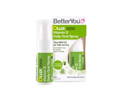 BetterYou Dlux Vitamin D 3000 IU ústní sprej 15 ml (Příchuť Přírodní máta peprná)