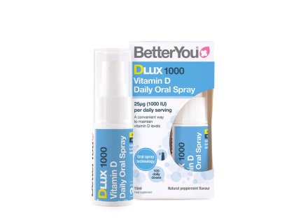 BetterYou Dlux Daily Vitamin D 1000 IU Oral Spray Natural Peppermint 15 ml (Příchuť Přírodní máta peprná)