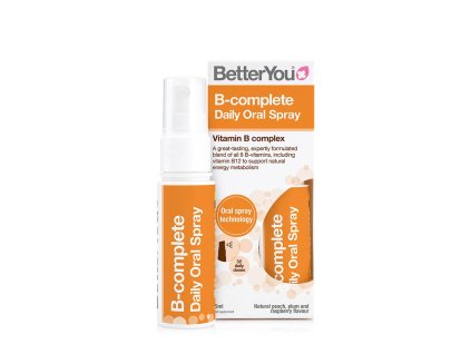 BetterYou B-complete Vitamin B complex ve spreji 25 ml (Příchuť Přírodní broskve, švestka a malina)