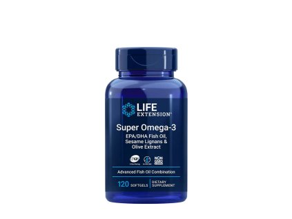 Life Extension Super Omega-3 EPA/DHA Fish Oil Sesame Lignans & Olive Extract 120 softgel kapslí