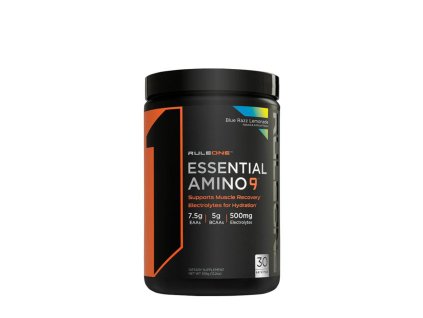 Rule1 Essential Amino 9 Prášek esenciálních aminokyselin 345 g (Příchuť Modrá malinová limonáda)