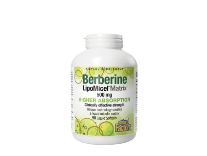 Natural Factors Berberine LipoMicel Matrix - 500 mg Berberine 90 kapslí