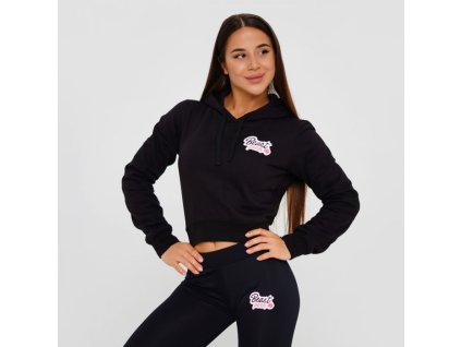 Dámská mikina Crop Black - BeastPink
