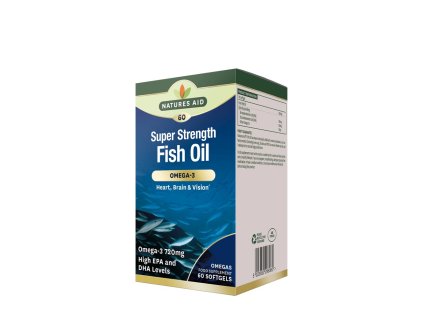 Natures Aid Super silný rybí olej - Omega-3 60 softgels
