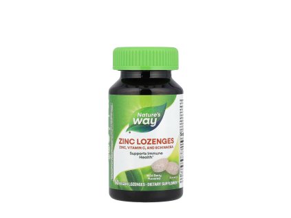 Nature's Way Zinc lozenges příchuť lesní ovoce 60 veganských pastilek (Příchuť Lesní ovoce)