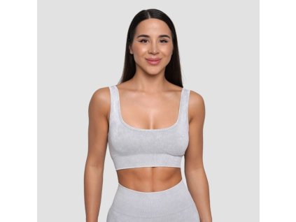 Bezešvá sportovní podprsenka Lift Grey - GymBeam (Velikost M, Barva šedá)