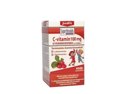 JutaVit Vitamin C 100 mg with Natural Acerola Extract For Kids 60 žvýkacích tablet