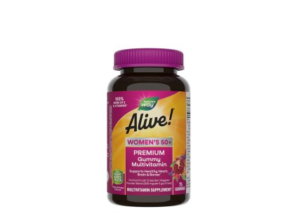 Natures Way Alive! Premium Women’s 50+ Gummy Multivitamin cherry & grape 75 želé (Příchuť Třešeň a hroznové víno)