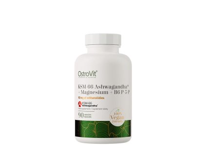 Ostrovit KSM 66 Ashwagandha + magnesium + B6 P-5-P VEGE 90 kapslí