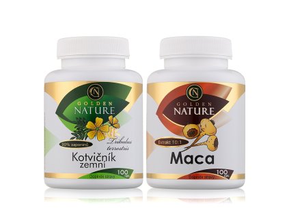 Golden Nature Kotvičník zemní 90% 100 cps. + Golden Nature Maca 100 cps.
